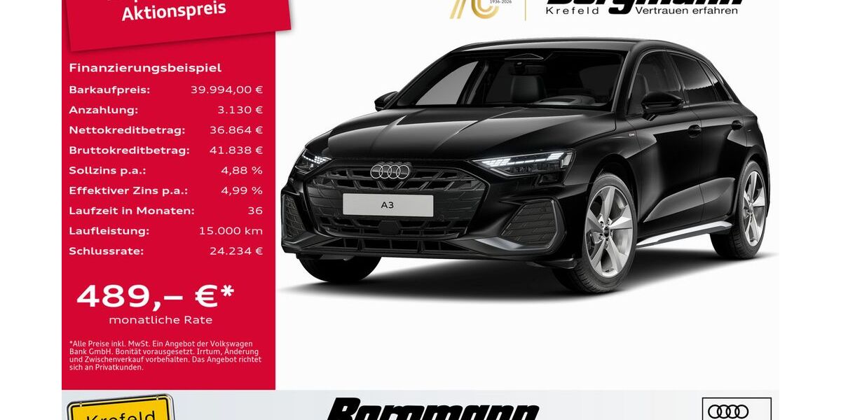 Audi A3 1.010 km 39.994 &euro; Krefeld 47803