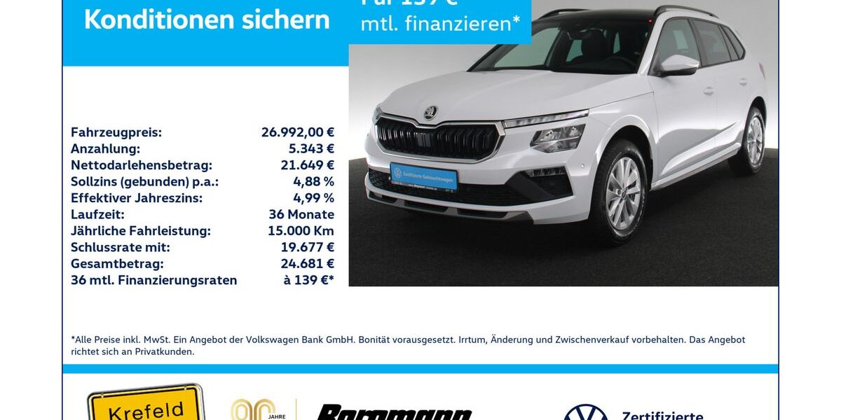 Skoda Kamiq 1.739 km 26.992 &euro; Krefeld 47803