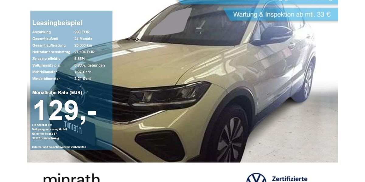 VW T-Cross 5.672 km 22.620 &euro; Duisburg-Rheinhausen 47226