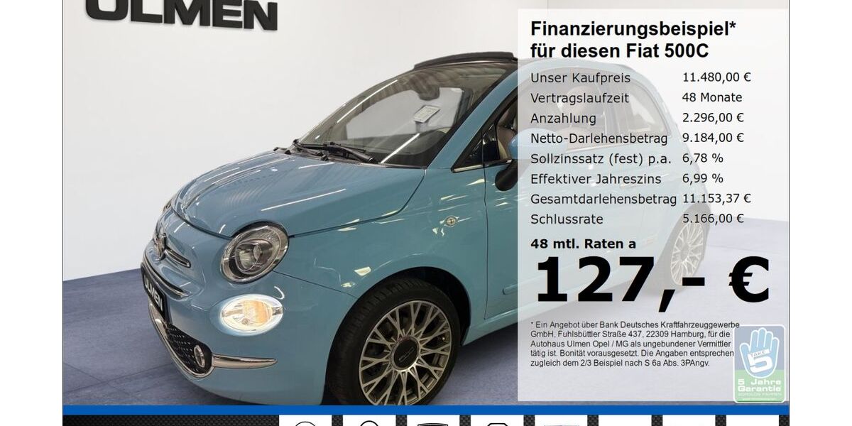 Fiat 500C 60.155 km 10.777 &euro; Düsseldorf 40231