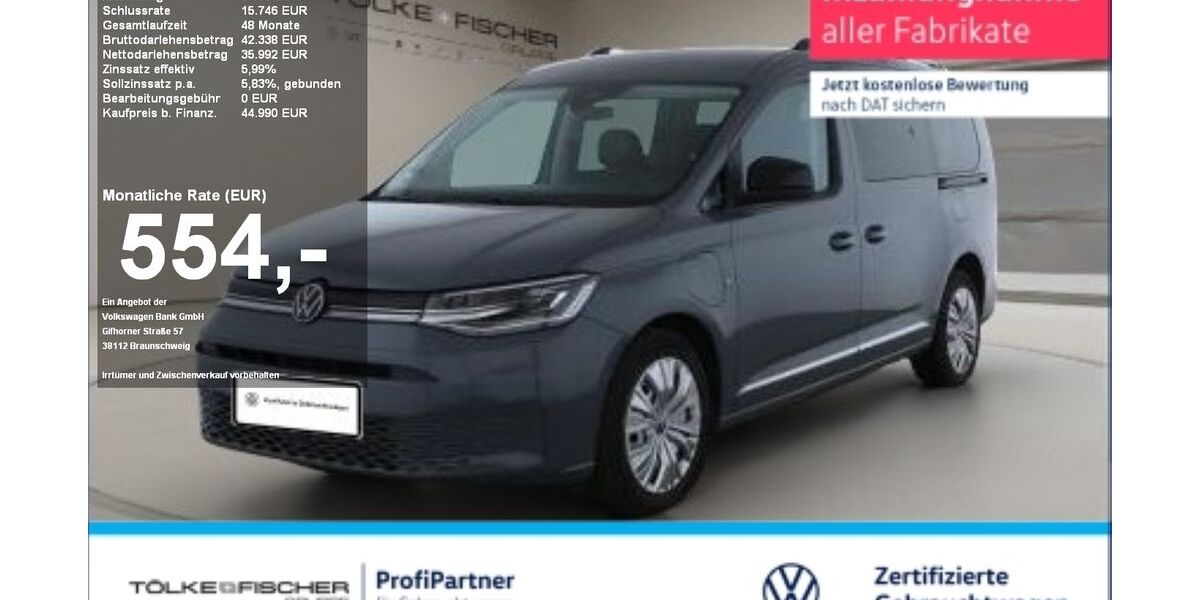 VW Caddy Maxi 15.560 km 44.949 &euro; Krefeld 47805