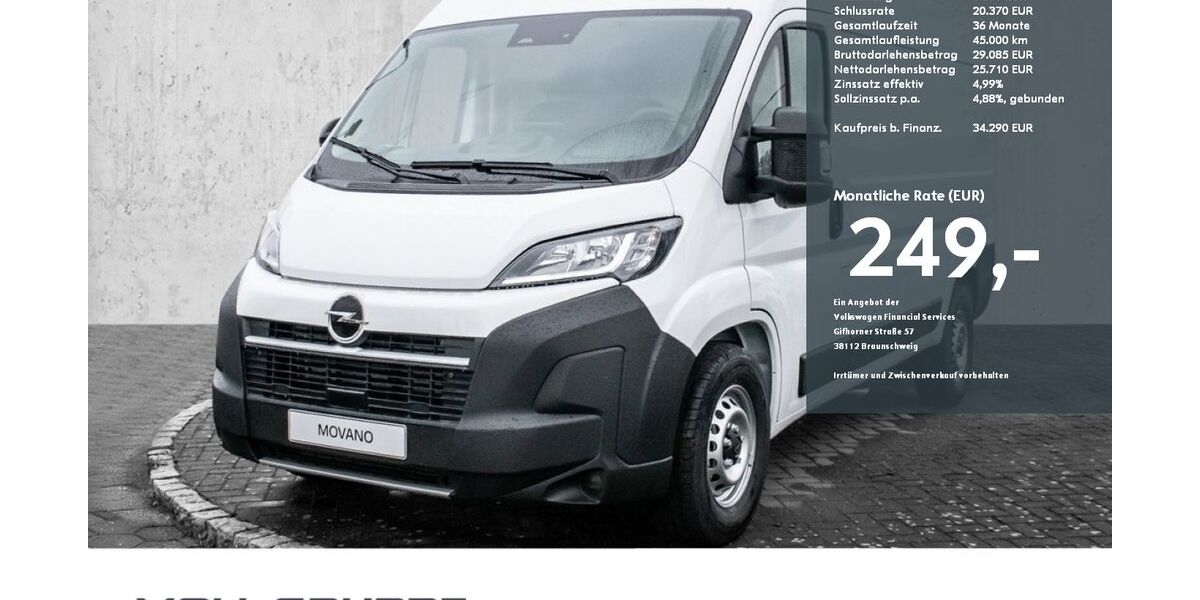 Opel Movano 7.500 km 32.990 &euro; Kaarst 41564