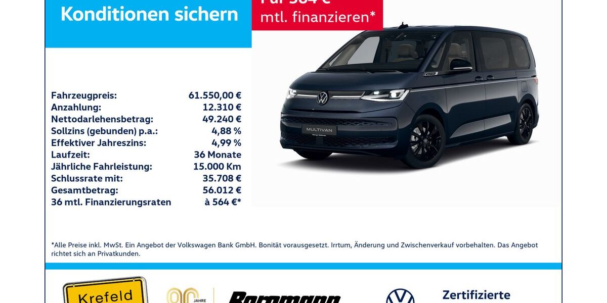 VW T7 Multivan 20.295 km 61.550 &euro; Krefeld 47803